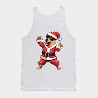 Cartoon Christmas Dogo Argentino Dog Dancing Tank Top